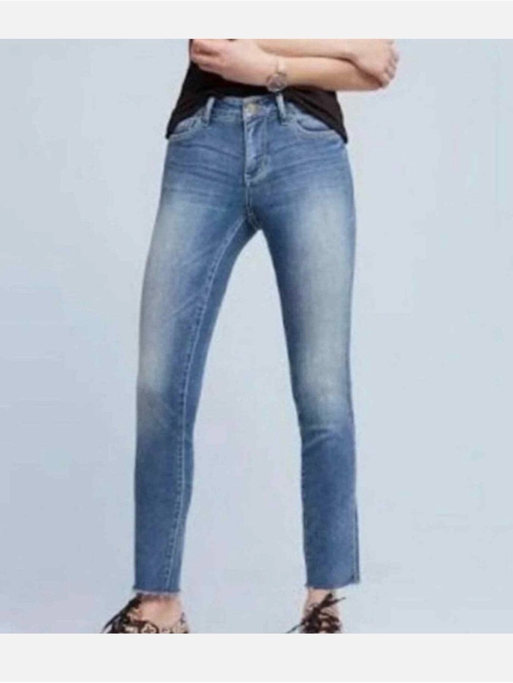 ANTHROPOLOGIE Pilcro and the Letterpress Stet Skinny Raw Hem Jeans size 28